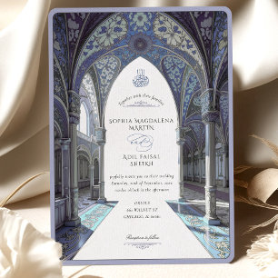 Invitation Luxueux Mariage islamique Mosquée Bleue Détails