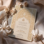 Invitation Luxueux Mariage islamique Ornate Arabesque Design