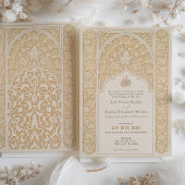 Invitation Luxueux Mariage islamique Ornate Arabesque Design