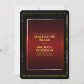 Invitation Luxueux minimaliste Mariage noir & rouge (Devant)