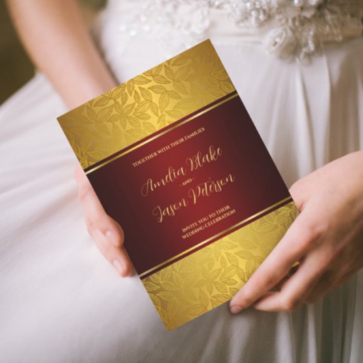 Invitation Luxueux Motif de liage en or gravé