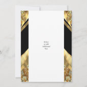 Invitation Luxueux or et noir 50e anniversaire de mariage (Dos)