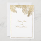 Invitation Luxueux palmier blanc or Mariage tropical (Dos)