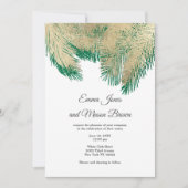 Invitation Luxueux palmier vert or Mariage tropical (Devant)