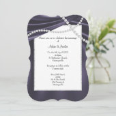 INVITATION LUXUEUX POURPLE SATIN DIAMOND ÉLÉGANT MARIAGE (Debout devant)