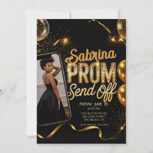 Invitation Luxueux Prom Photo Moderne Envoyer Hors Graduation