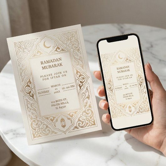 Invitation Luxueux Ramadan Iftar Gold