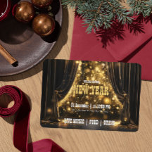 Luxueux rideau de velours de fête du Nouvel An Gol