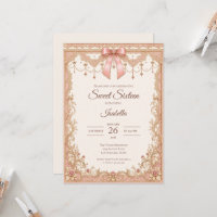 Luxueux Rose Pâle Or Broderie Anglaise Nœud Douce 
