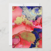 Invitation Luxueux Rouge or violet Mariage officiel (Dos)