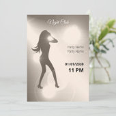 Invitation Luxueux Sandy brillant Danseuse fille Silhouette (Debout devant)