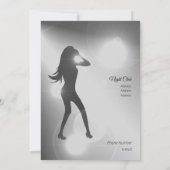 Invitation Luxueux Sandy brillant Danseuse fille Silhouette (Dos)