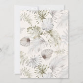 Invitation Luxueux Silver Tropical Foliage Mariage (Dos)