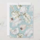 Invitation Luxueux Silver Tropical Foliage Mariage (Dos)