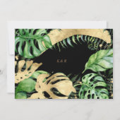 Invitation Luxueux Tropical Golden Foliage Mariage (Dos)