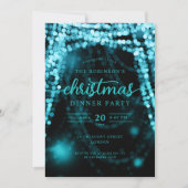 Invitation Luxueux Turquoise Winter Lights Noël (Devant)