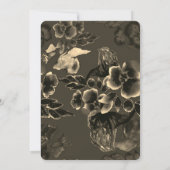 Invitation Luxueux Unique Marine Bleu Golden Floral Mariage (Dos)