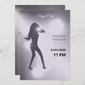 Invitation Luxueux Violet brillant fille de danse Silhouette (Devant / Derrière)