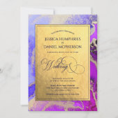 Invitation Luxueux violet or violet violet Mariage officiel (Devant)