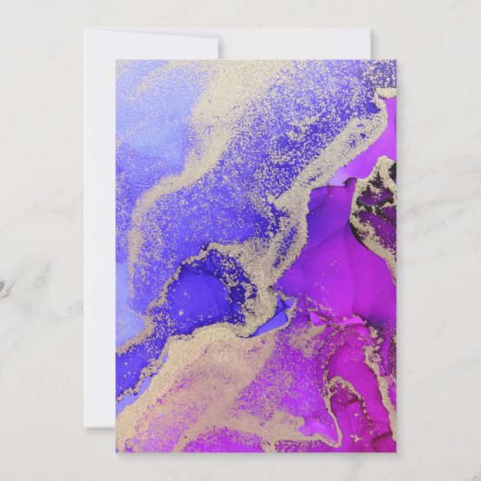 Invitation Luxueux violet or violet violet Mariage officiel (Dos)