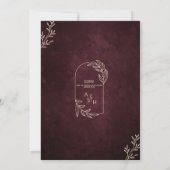 Invitation Luxuriant Bourgogne Floral Gold Mariage islamique (Dos)