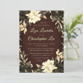 Invitation Luxuriant Rustic Fall Floral Mariage (Debout devant)