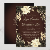 Invitation Luxuriant Rustic Fall Floral Mariage (Devant / Derrière)