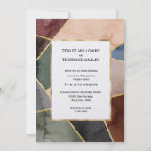 Invitation Luxurious Gold Geometric Blue Brown Green (Devant)