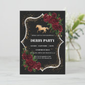 Invitation Luxury Black & Gold Glitter Kentucky Derby Invitat (Debout devant)