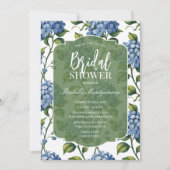 Invitation Luxury Blue Hydrangea Bridal Shower (Devant)