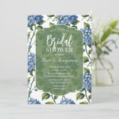 Invitation Luxury Blue Hydrangea Bridal Shower (Debout devant)