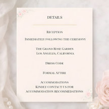 Luxury Blush Floral Details Card