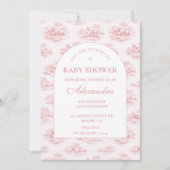 Invitation Luxury Blush Toile Baby Shower (Devant)