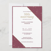 Invitation Luxury burgundy gold 50th Wedding Anniversary  (Devant)