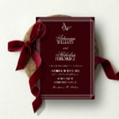 Invitation Luxury Burgundy Monogram Wedding