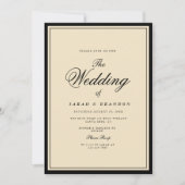 Invitation Luxury Classic Elegant Vintage Style Wedding (Devant)