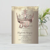 Invitation Luxury Crown Gold Confetti 50e anniversaire (Debout devant)