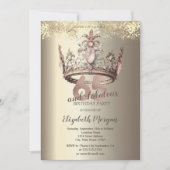 Invitation Luxury Crown Gold Confetti 65e anniversaire (Devant)