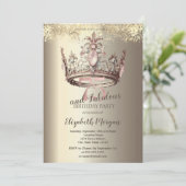 Invitation Luxury Crown Gold Confetti 75e anniversaire (Debout devant)
