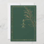 Invitation Luxury dark green gold glitter leaf floral Wedding (Dos)