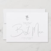 Invitation Luxury Elegant Grey Gorgeous Script Best Man (Devant)