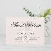 Invitation Luxury Elegant Pink Sweet 16 Photo (Debout devant)