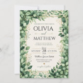 Invitation Luxury Eucalyptus Greenery Gold Botanical Frame (Devant)