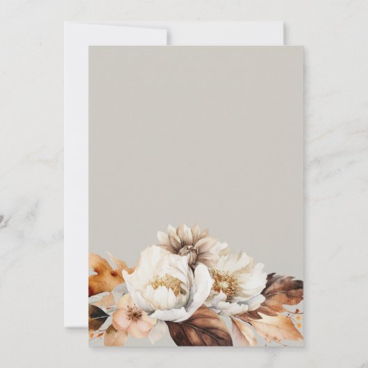 Invitation Luxury Fall Floral 80e fête d'anniversaire (Dos)