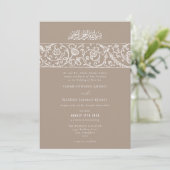 Invitation Luxury Floral Cream Beige Islamic Muslim Wedding (Debout devant)