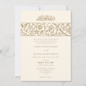 Invitation Luxury Floral Cream & Gold Islamic Muslim Wedding (Devant)