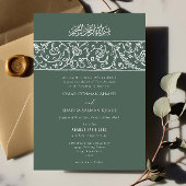 Invitation Luxury Floral Dusty Green Islamic Muslim Wedding
