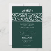 Invitation Luxury Floral Emerald Islamic Muslim Wedding (Devant)