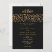 Invitation Luxury Floral Gold Black Islamic Wedding (Devant)