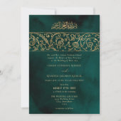 Invitation Luxury Floral Gold Green Islamic Muslim Wedding (Devant)